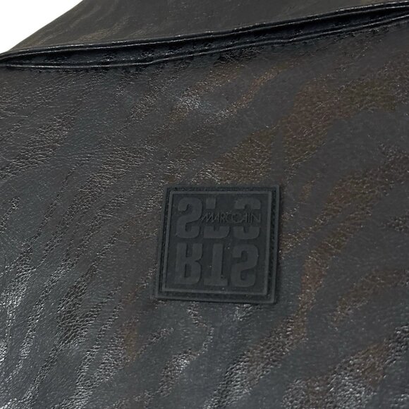 Marc Cain Sports Zebra Print Shiny Faux Leather Shacket Top Black Size N4 Large - Picture 7 of 11